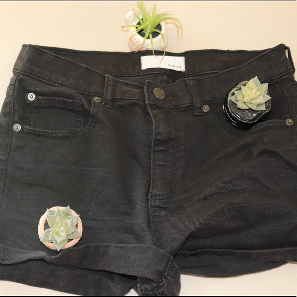 GARAGE BLACK JEAN SHORTS - Picture 1 of 2